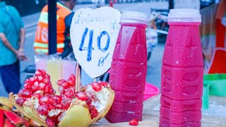 Juicing Pomegranate Juice And Cutting Pomegranate Skills 13  Thai Street Food [upl. by Corina]