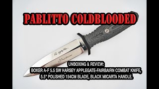 Unboxing amp Review Boker AF 55 ApplegateFairbairn Combat Knife 55quot 154CM Blade Micarta Handle [upl. by Kulseth646]