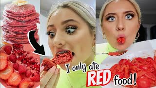 I only ate RED food for 24 HOURS challenge [upl. by Nyloj874]