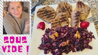 SOOOO ZART Rinderfiletsteaks SousVide mit Rotkohlsalat Thermomix Rezept [upl. by Wesa]