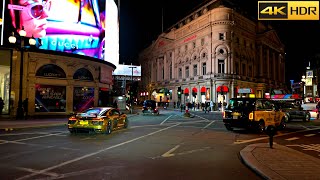 Central London Night Drive  Driving in Central London  Ambient Sounds 4K HDR [upl. by Tnilf]