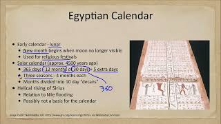 Astronomy of Other Cultures  Egyptian Astronomy  The Calendar [upl. by Eiramik]