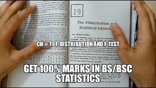 Ch19 FDistribution amp FTest Full Chapter Most Important Questions For BSBSC Statistics Exam 2023 [upl. by Plumbo]