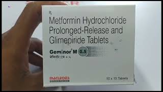 Geminor M 05 Tablet  Metformin Hydrochloride and Glimepiride Tablet  Geminor M 05mg Tablet Uses [upl. by Redmund]