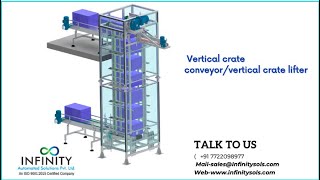 Crate Lifter Infinitys Vertical Lift Conveyor System [upl. by Eramat833]