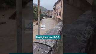 Modigliana situazione ore 1830 con il Marzeno a circa 80 cm soglia gialla 🟡Video Roberto Minardi [upl. by Hgeilyak]