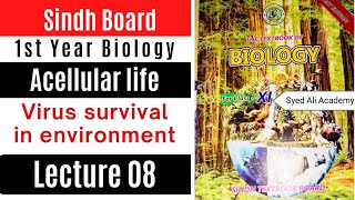 virus survival in environment  acellular life  class 11 biology Sindh text book board new book [upl. by Peregrine272]