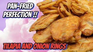 EASY Homemade Batter Recipe For Pan Fried Battered Fish and Onion Rings My husbands favorite [upl. by Saddler]