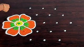 2024 New Year Special Flower Rangoli 🌹 New Year Rangoli Designs 🌹 New Year Muggulu 🌹 New Year Kolam🌹 [upl. by Mellman]