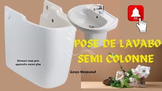 Évacuation encastrée de lavabo semi colonne [upl. by Heddi]