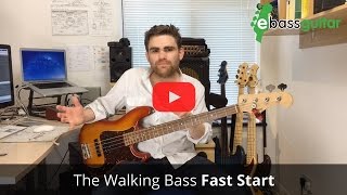 How To Start Playing Simple Jazz Walking Bass Guitar [upl. by Alleoj]