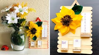 How to make Calendar with icecream sticks and paper Handmade DIYEasy Craft [upl. by Acinnor]