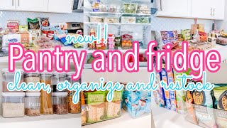 Pantry and fridge clean organize and restock  Pantry organization  Fridge organization [upl. by Drawe]