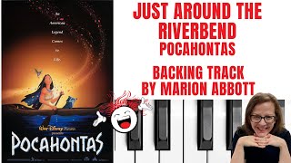 Just Around The Riverbend 🛶 Pocahontas  Accompaniment 🎹 Cmajor [upl. by Adnilym]