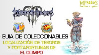 Kingdom Hearts 3  Guía de coleccionables Tesoros y Portafortuna de El Olimpo [upl. by Aramad]