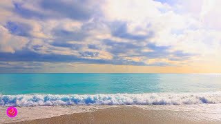 Beach with Waves Rolling  Natural Background With Ocean Sounds  Calming relaxing music [upl. by Ginnie861]