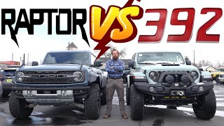 2024 Ford Bronco Raptor vs 2024 Jeep Wrangler 392 Which 100000 SUV Is Best [upl. by Laeira721]