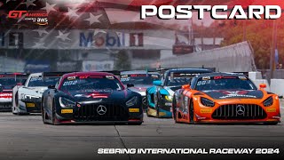 POSTCARD  Sebring International Raceway  GT America powered by AWS 2024 [upl. by Auqinihs]