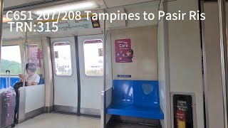 early arrival chime at pasir ris ft retired  C651 207208 Tampines to Pasir Ris [upl. by Mauve102]