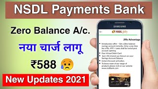 NSDL zero balance account new charge updates 2021😢  nsdl payments bank account new charge ₹588 [upl. by Adlemi153]