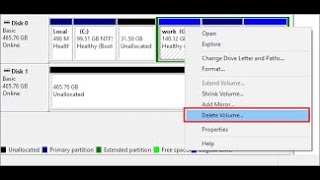 how to delete disk partition using disk management windows 10 amp 11 pop break [upl. by Nireves]