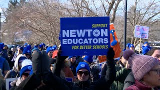 Newton teachers continue strike on second day of canceled classes [upl. by Gardol63]