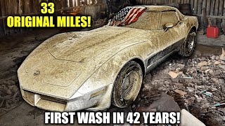 33 Original Miles Corvette BARN FIND  First Wash in 42 Years  Satisfying Restoration [upl. by Lemmor]