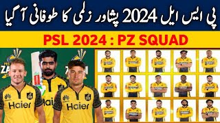 Peshawar Zalmi squad released for PSL 2024  Zalmi Squad PSL [upl. by Nylde]