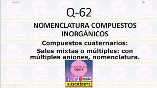 Multianión ¿Sales mixtas múltiples dobles Nomenclaturas sistemática o IUPAC clásica y de Stock [upl. by Allx]