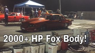 Matt Bells Turbo Fox Body Mustang Vs Shane Stacks Turbo G Body Monte Carlo LDR At Radial Fest [upl. by Enyalaj]