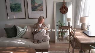 Small Living Room Makeover Warm ScandinavianStyle  Moving Vlog [upl. by Laural]