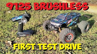 Xinlehong 9125 Brushless Converted RC truck  First Test Drive [upl. by Lorrimor]