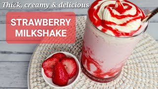 STRAWBERRY MILKSHAKE  Strawberry Milkshake Recipe [upl. by Htelimay]