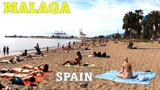 MALAGA BEACH WINTER 2024 SPAIN COSTA DEL SOL [upl. by Esemaj704]