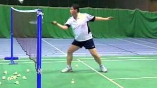 BadmintonForehand Spin Net Shot [upl. by Wachtel432]