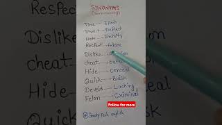 Synonymssame meaningenglishlearningyoutubeshort englishlanguagegrammarruleenglishtipssynonyms [upl. by Tabina]