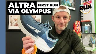 Altra Via Olympus First Run Review Early impressions on Altras highest stack road shoe [upl. by Gaskin]