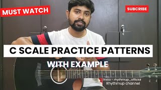 C scale practice patterns  Guitar sargam practice  Sarega regama  guitarlessons [upl. by Etteyafal]