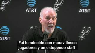 La EMOCIÓN de POPOVICH al quedar como el entrenador más ganador de la NBA [upl. by Ffilc]