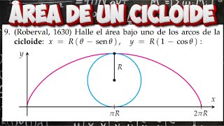 Área Bajo La Curva Paramétrica de Un Cicloide  Curvas Paramétricas  Calculo Integral [upl. by Alodee81]