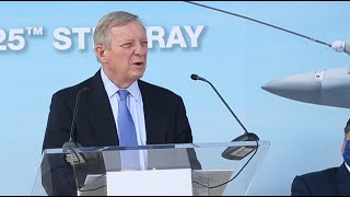 US Senator Dick Durbin recalls skeptics at MidAmerica Airport event [upl. by Hannaj]