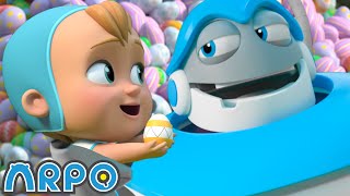 ARPO and Baby Daniel Go On An Easter Egg Hunt  BEST OF ARPO THE ROBOT  Funny Kids Cartoons [upl. by Beichner645]