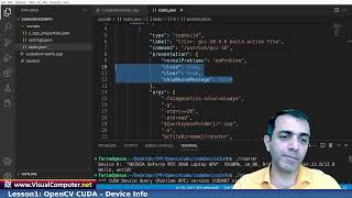 Lesson 1 OpenCV CUDA C  device info and prepare VScode to compile OpenCV CUDA [upl. by Ttekcirc]