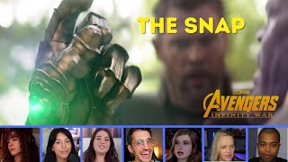 Reactors Reacting to THANOS and THE SNAP  Avengers Infinity War [upl. by Naaitsirhc]