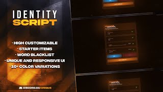 FIVEMESX Identity Script l discordggunique [upl. by Rawdin]
