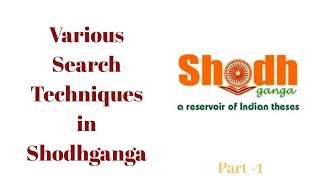 Shodhganga  Advanced Search Techniques QandAJunction SearchTips Part1 [upl. by Rennat]