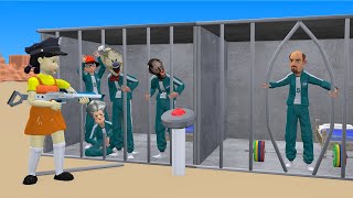 Scary Teacher 3D vs Squid Game Help Miss T and Nick Escape Granny’s Prison 5 Times Challenge [upl. by Durstin]