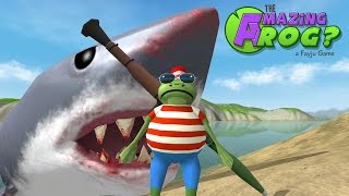 Amazing Frog  Ep 4  Hunting the MEGA SHARK Megalodon  Amazing Frog Gameplay [upl. by Cram655]