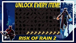 RISK OF RAIN 2  HOW TO UNLOCK ALL ITEMS [upl. by Marpet564]