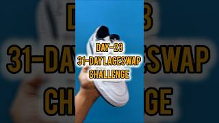 DAY23 LACESWAP CHALLENGE laceswap adidasforumlow sneakers fatlaces shorts [upl. by Ahsenav357]